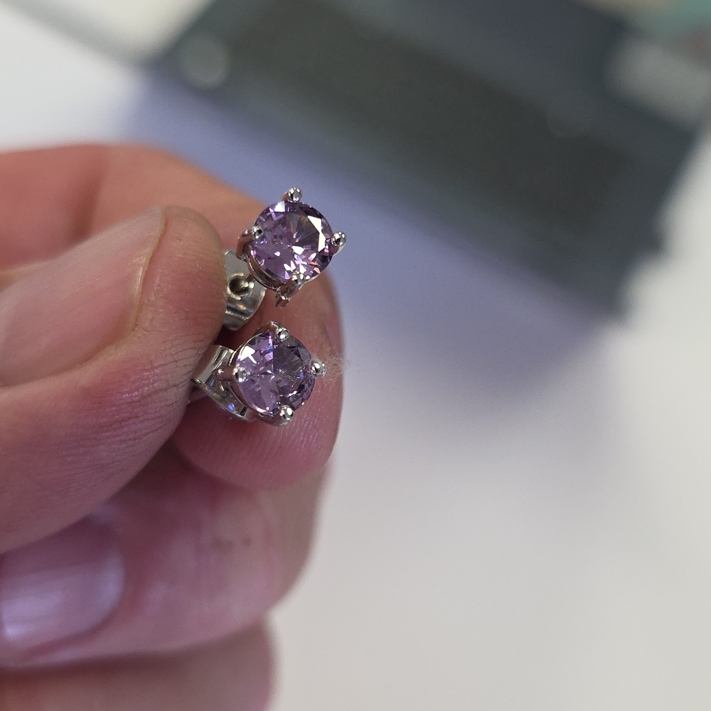 Purple moisenite earrings